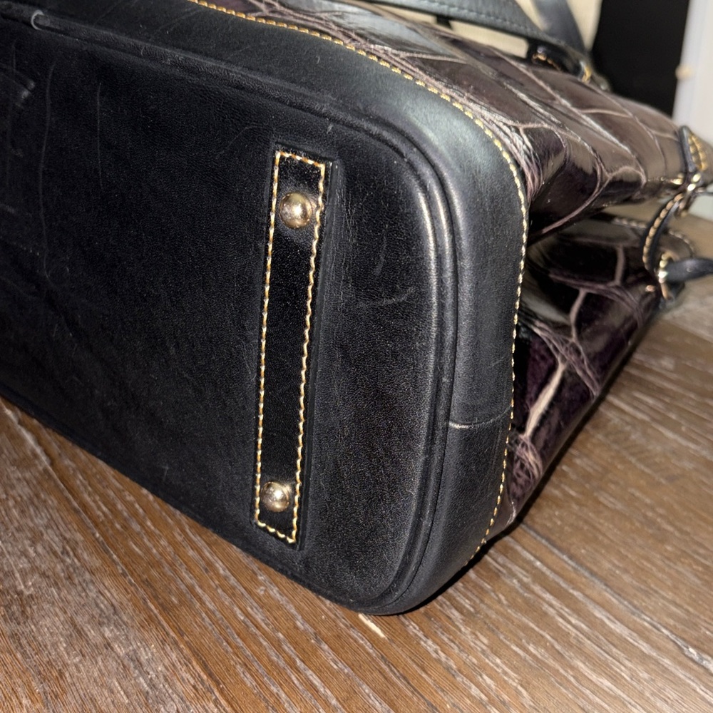 Dooney & Bourke Maurizia Croc-Embossed Aubergine Tote, Pouch EUC & NWT WALLET - Picture 13 of 15